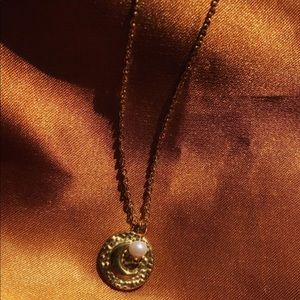 vintage Moon Pearl Necklace